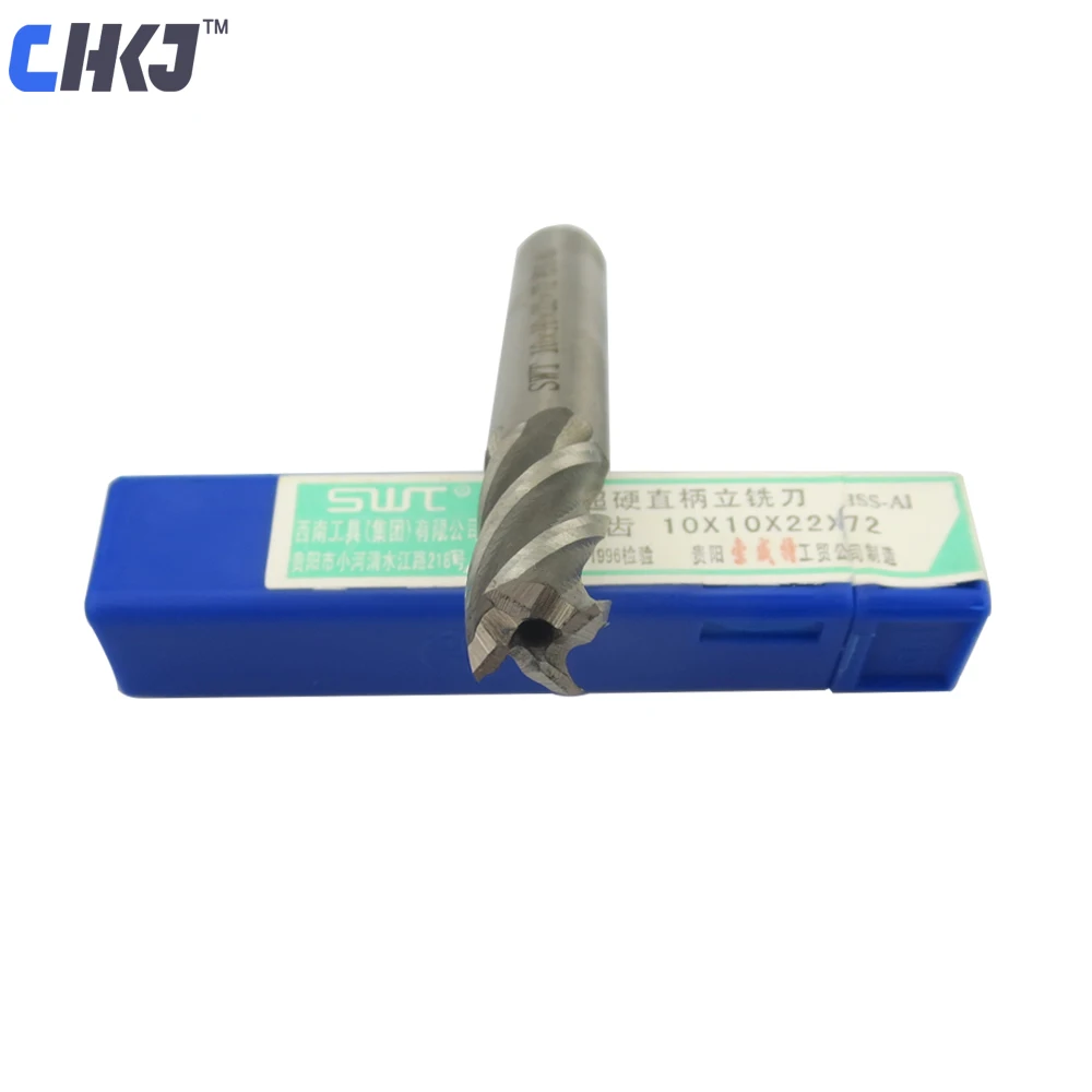 CHKJ 1pc HSS End Mill Straight Shank 4 Flute Solid High Speed Steel CNC Milling Cutter Router Drill Bit 233.545678910mm