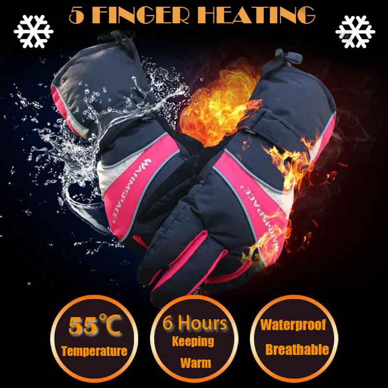 6 Hour Heating Warmspace 3600MAH Smart Usb Electric Heat Gloves Men