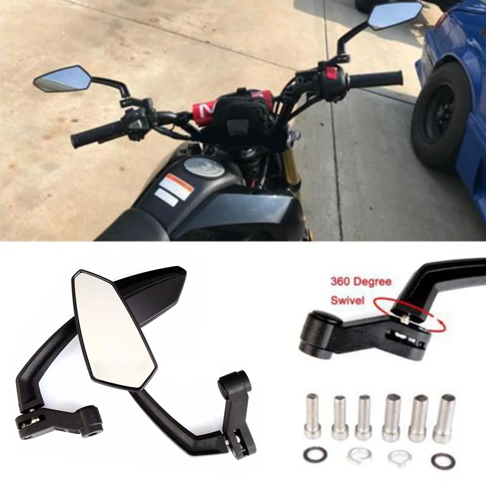 

2 * Bike Motorcycle Rearview Side Mirrors For Honda Grom Kawasaki Suzuki Yamaha