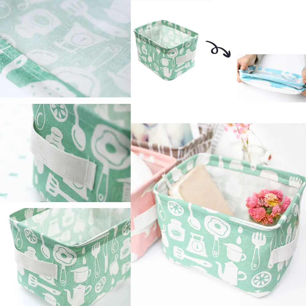 

Foldable Colors Storage Bin Closet Toy Box Container Organizer Fabric Basket 2019 latest popular desktop debris storage basket