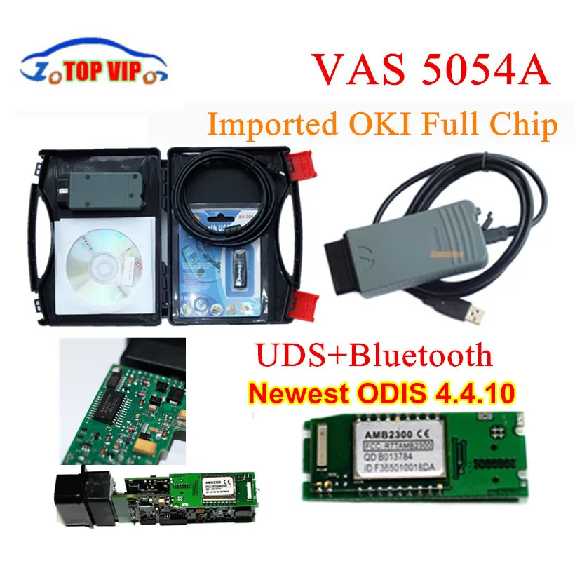 

DHL Free 5pcs/lot DHL Fast Ship VAS5054A ODIS V4.4.10 or V5.13 new VAS 5054A Imorted Ful Chip +OKI Chip Bluetooth OBD2 Scanner