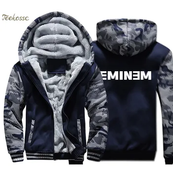 

Sitcoms Eminem First Aid Hoodie Men Hooded Sweatshirt Coat Winter Thick Fleece Warm Camouflage Jacket Brand Streetwear