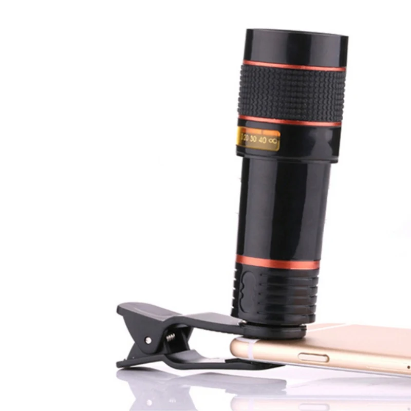 

High quality Universal Clip 12X Zoom Mobile Phone Telescope Lens Telepo External Smartphone Camera Lens for Huawei for Sumsung
