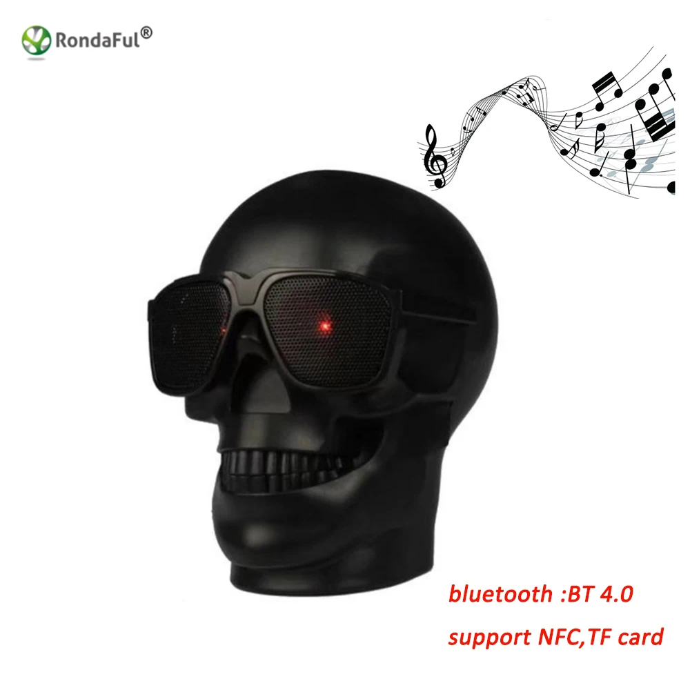 Skull Shape Wireless Bluetooth font b Speaker b font Sunglass Skull font b Speaker b font