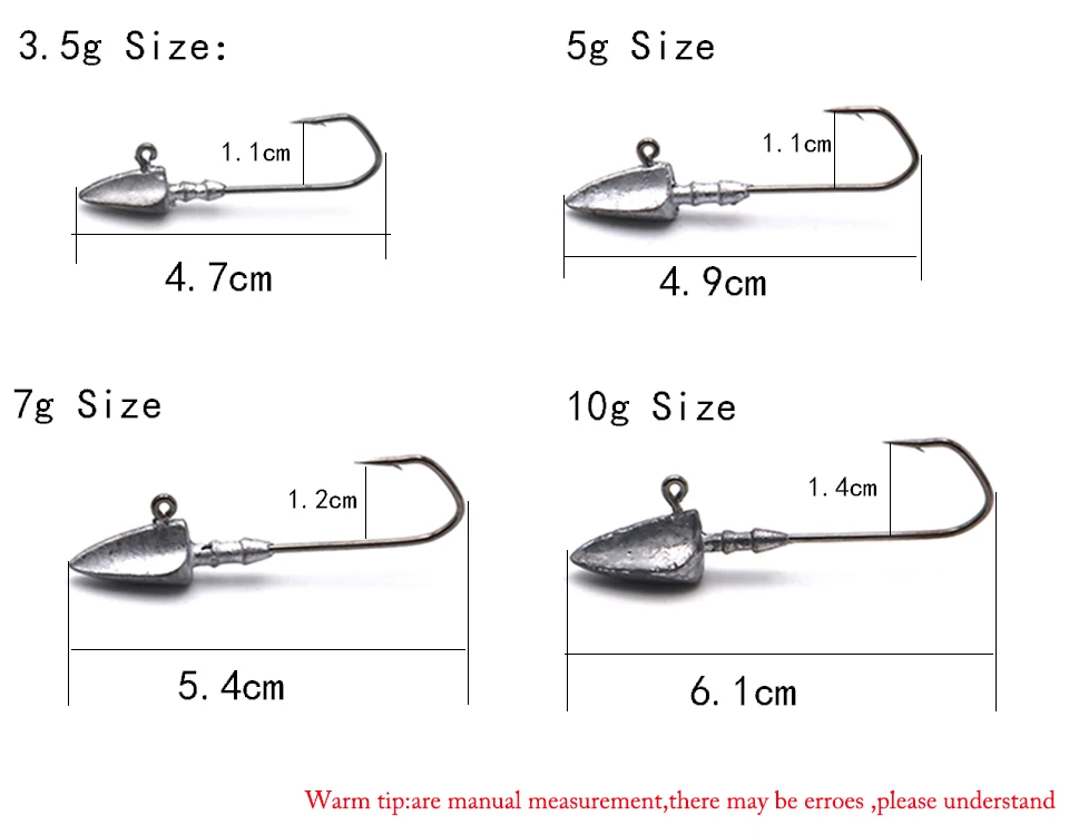 5 шт./лот lure5g/7g/10g/14g/20g джиг голова Крючки рыболовные, приманки мягкая Мягкая приманка червяк металлический джиг острый крючок MH01