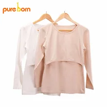 Pureborn Clothing font b T shirt b font for Pregnant Women Maternity Clothes for Feeding Nursing