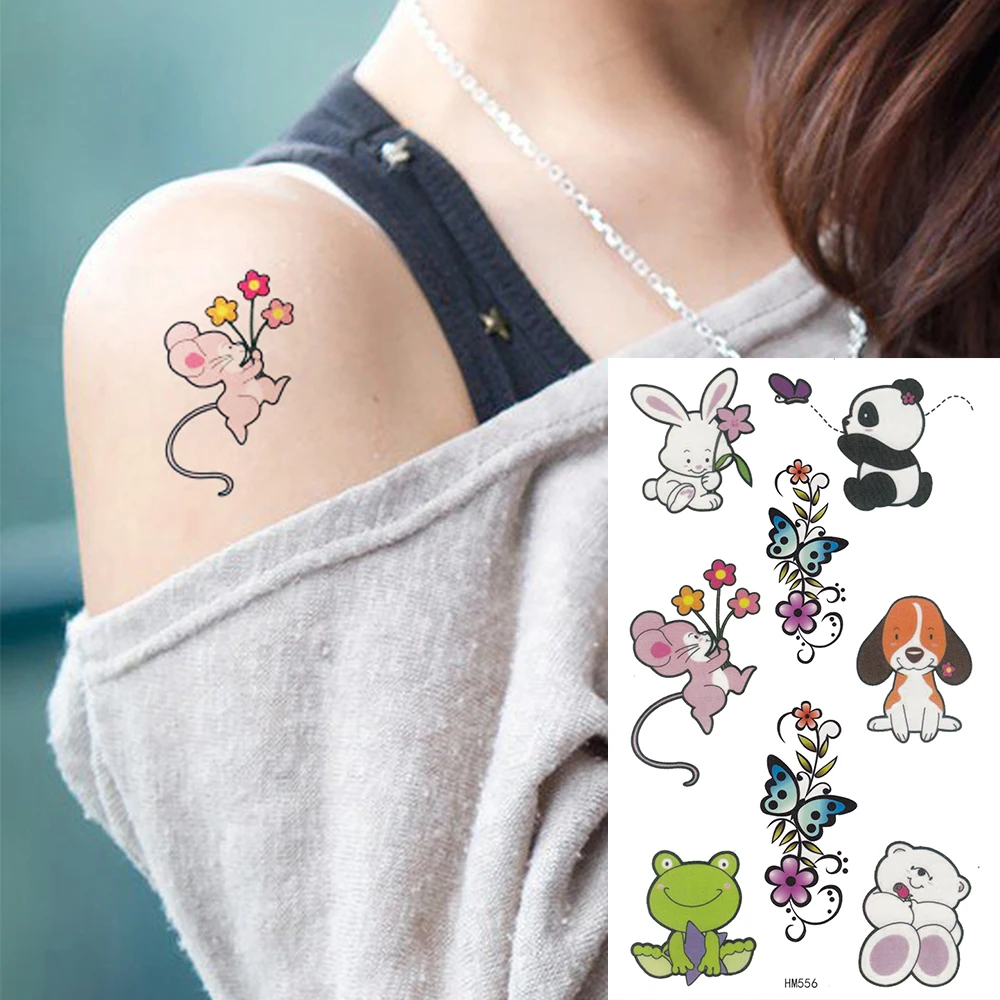 Roi Cheval Mignon Animal Chien Panda Lapin Grenouille Souris Etanche Bras Tatouage Manches Flash Temporaire Autocollant De Tatouage Aliexpress