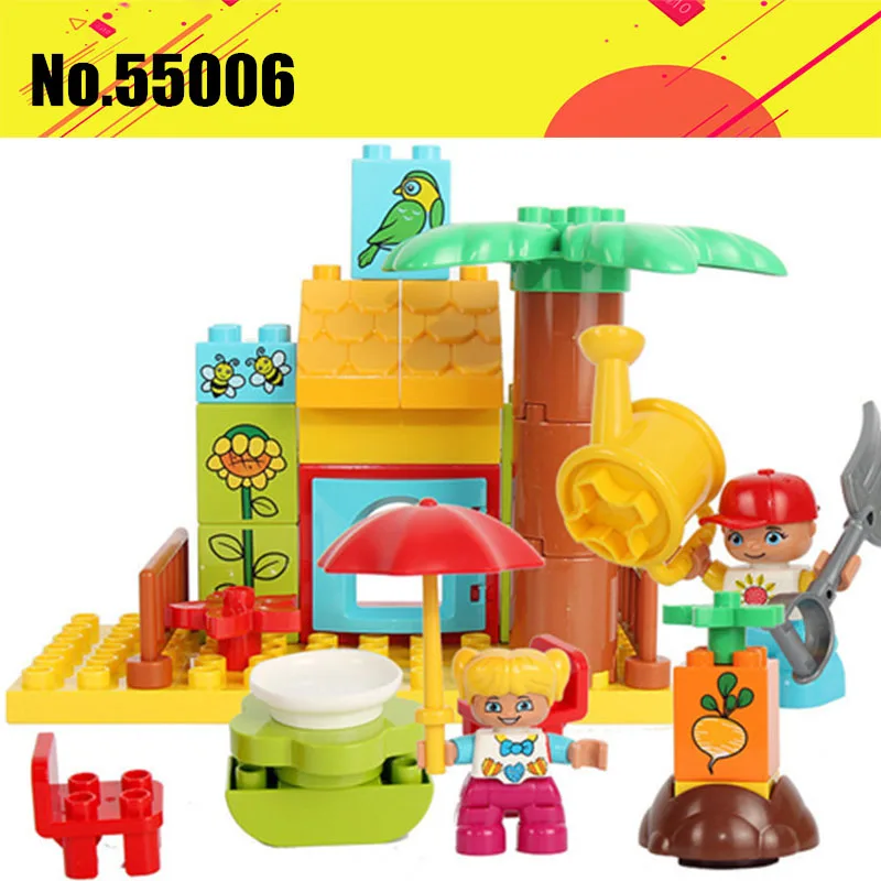 

48pcs Happy Farm Hobbies Enlightened Building Blocks Sets Big Size Diy Compatible With Bricks Toys For Children