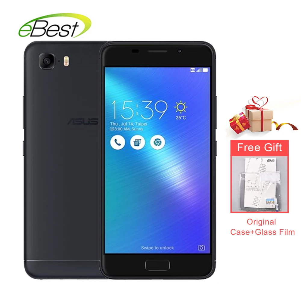 

ASUS Zenfone 3s max Smartphone 5.2 Inch 3G Ram MT6750 Octa Core Android 7.0 Front Touch ID 5000mAh 4G LTE Mobile Phone