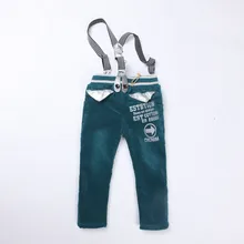 2-7Y модные красивые теплые длинные штаны для мальчиков; сезон весна-зима-осень; комбинезоны для малышей; детские бархатные брюки; теплые брюки для мальчиков