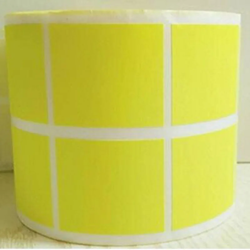 1" Inch Square Fluorescent Yellow Color Coding Dot Labels Colored