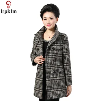 

Middle-aged Women Woolen Coat Jacket 2018 Autumn New Middle Fashion Casual Long Coats Women Elegant Outwear CH754
