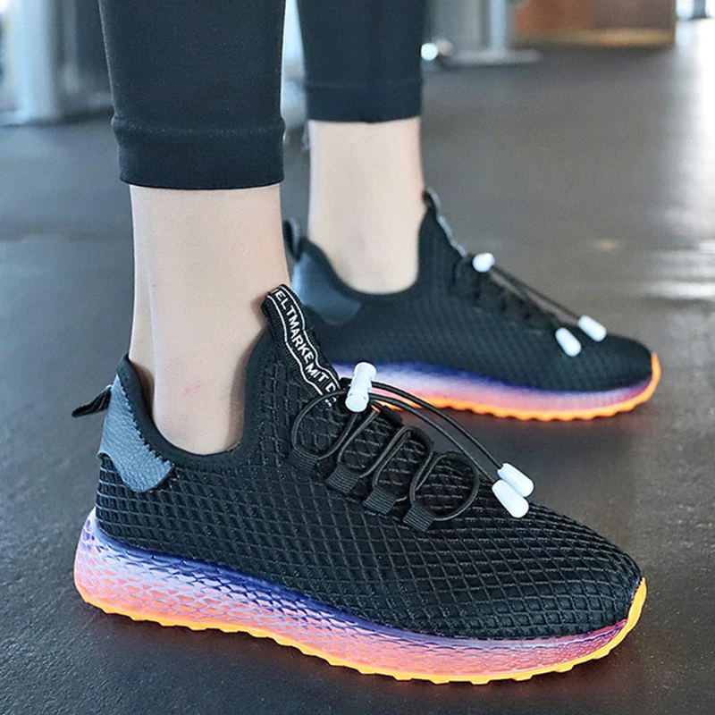 

Women Platform Sneakers Breathable 2019 Fashion Lady Casual Sport Running Shoes Female Colorful Tenis Feminino