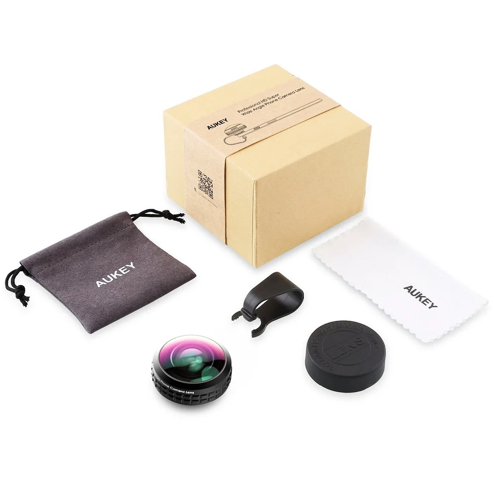 

AUKEY PL-WD02 Super Wide Angle 238 Degree High Clarity telefon kamera lensi Camera Lens Kit for iPhone Android Smartphone