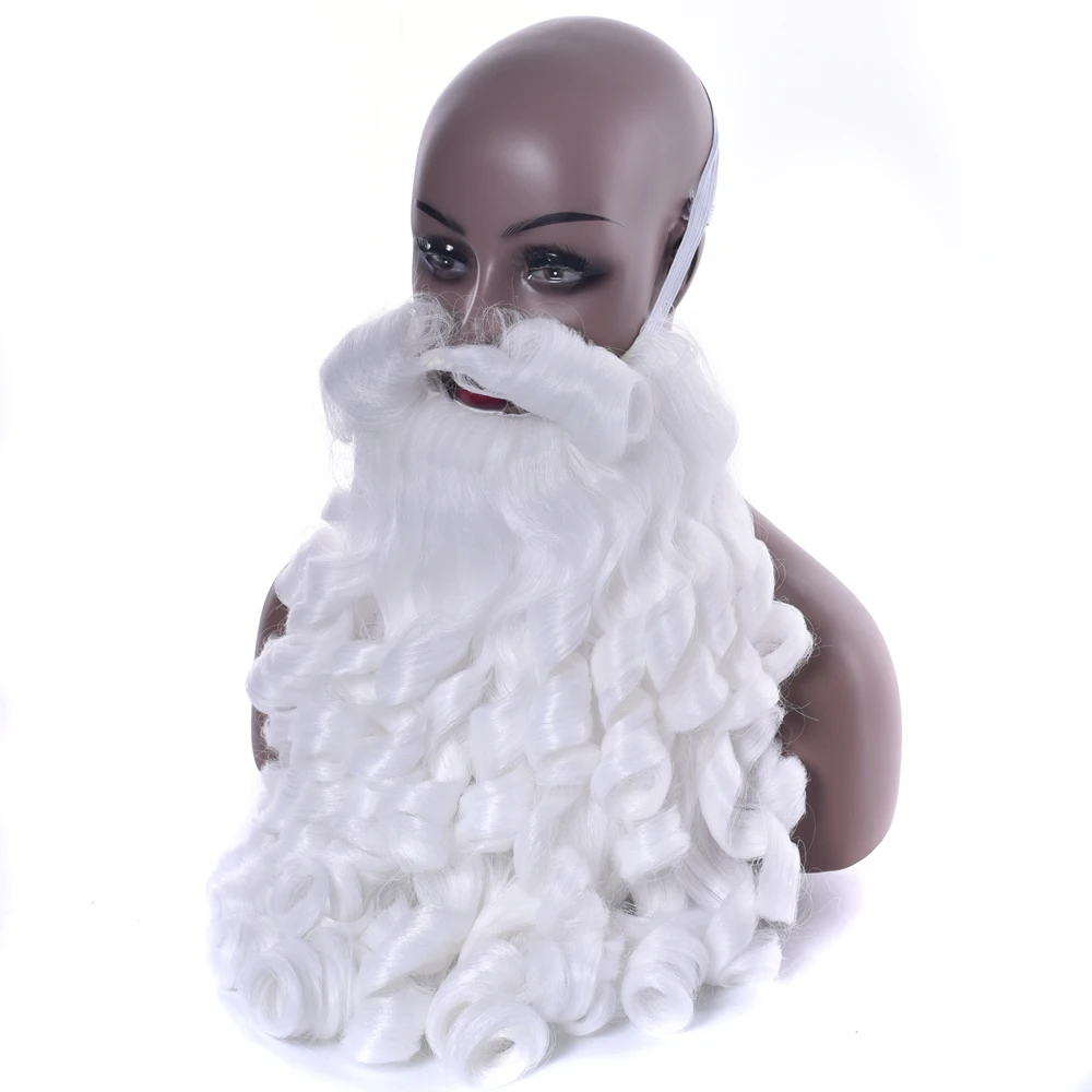 

IMISSU Christmas Costume Accessories Santa Claus Hats and Beard Synthetic Hair White Cosplay Wig Headwear for Xmas Hat
