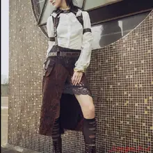 Две части Сексуальная Высокая щель черный и красный Готический стимпанк длинная юбка SP149