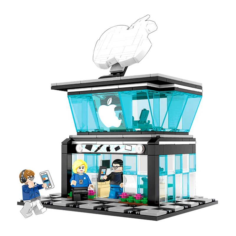 LEGOing City House Mobile Phone Shop Figures Creator Model DIY Building Blocks Toy For Children Gifts LEGOing Creator City House