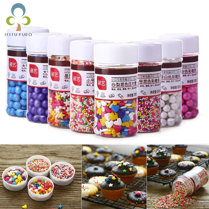 

70g-85g Small Colorful Beads Edible Pearl SUGAR BALL Fondant DIY Cake Baking Chocolate Decoration Sugar Candy Fimo Clay GYH