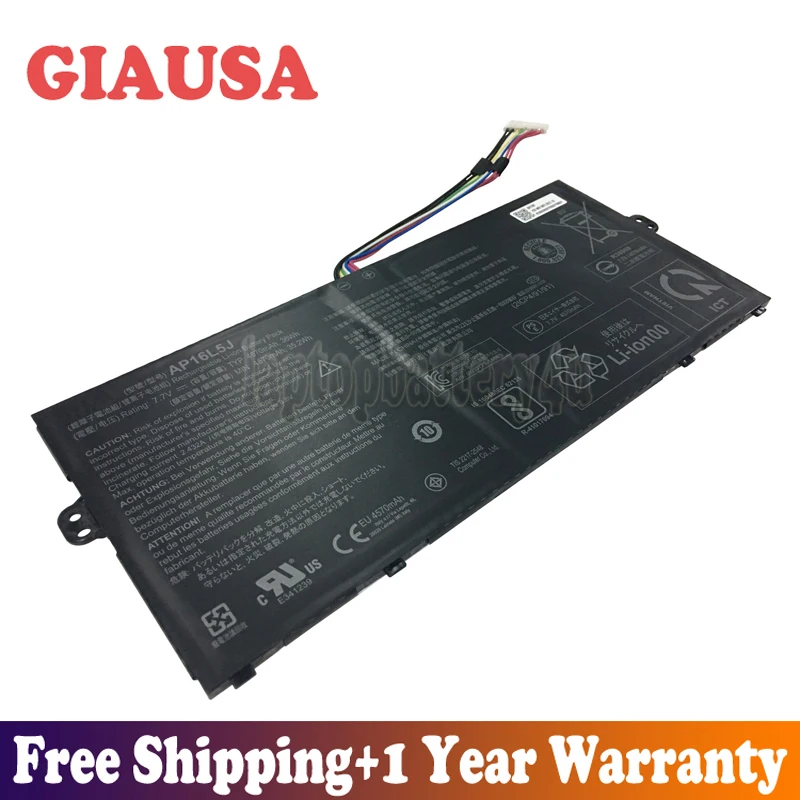 GIAUSA Новый 7 V 36Wh 4670mAh AP16L5J Аккумулятор для Acer Aspire Swift 5 SF514 52T Spin 1 SP111 32N 2ICP4/91/91