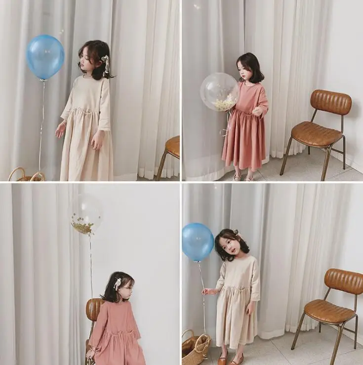 Новое стильное платье для девочек модные весенние хлопковые Модные платья для девочек От 1 до 6 лет PE860