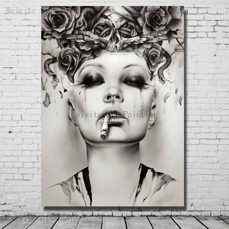 

100% Home Decoration Hand-painted New Popular Products Free Shipping Women Wall Decoration Oil Painting Canvas Art Pictures