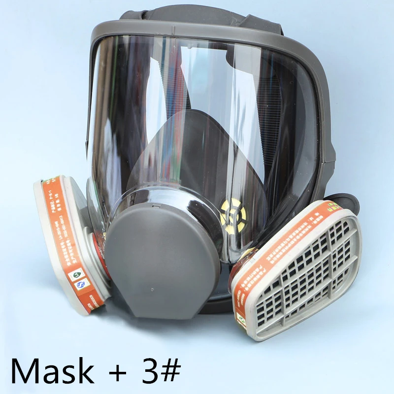 

6800 big look comprehensive gas mask full face mask respirator paint three-sided plastic cartridge organic gas filtration safety