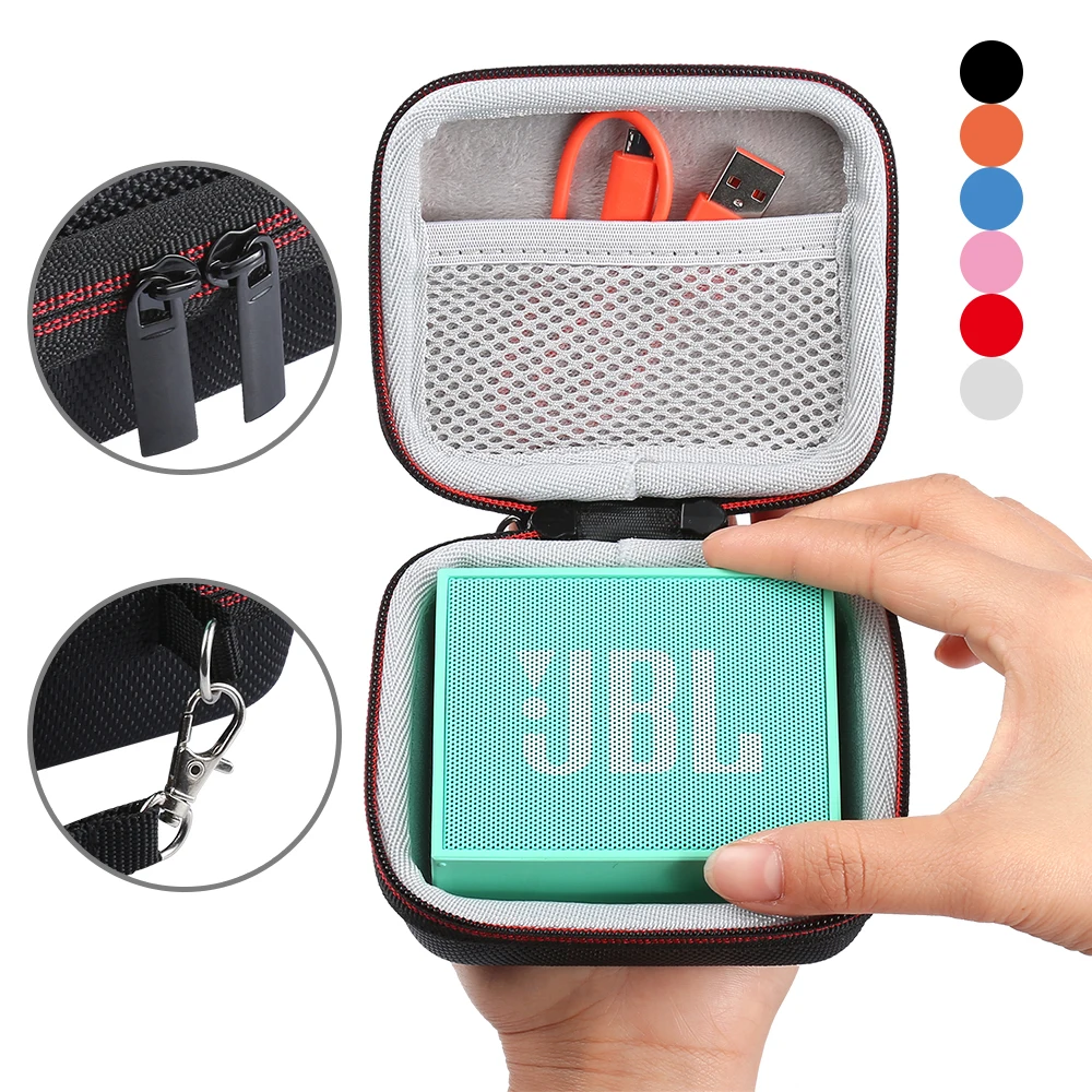 Square Speaker Case Travel Cover for JBL GO Bluetooth Speakers Sound Box Storage Carry Bag Pouch Mesh Pocket Strap Handbag