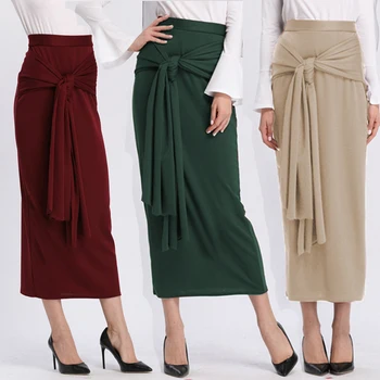 

Plus Size Faldas Mujer Moda 2019 Abaya Muslim Arabic Long High Waist Maxi Bandage Bodycon Korean Skirt Jupe Femme Skirts Womens