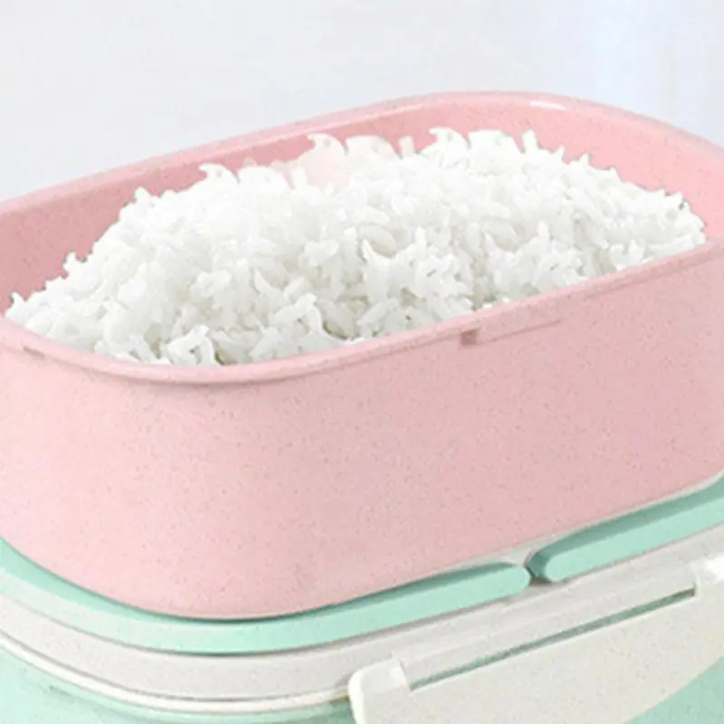 950 ml Коробки для обедов 2-Слои Организатор пшеничной соломы Bento Контейнер для хранения еды для пикника детская школьная офисные