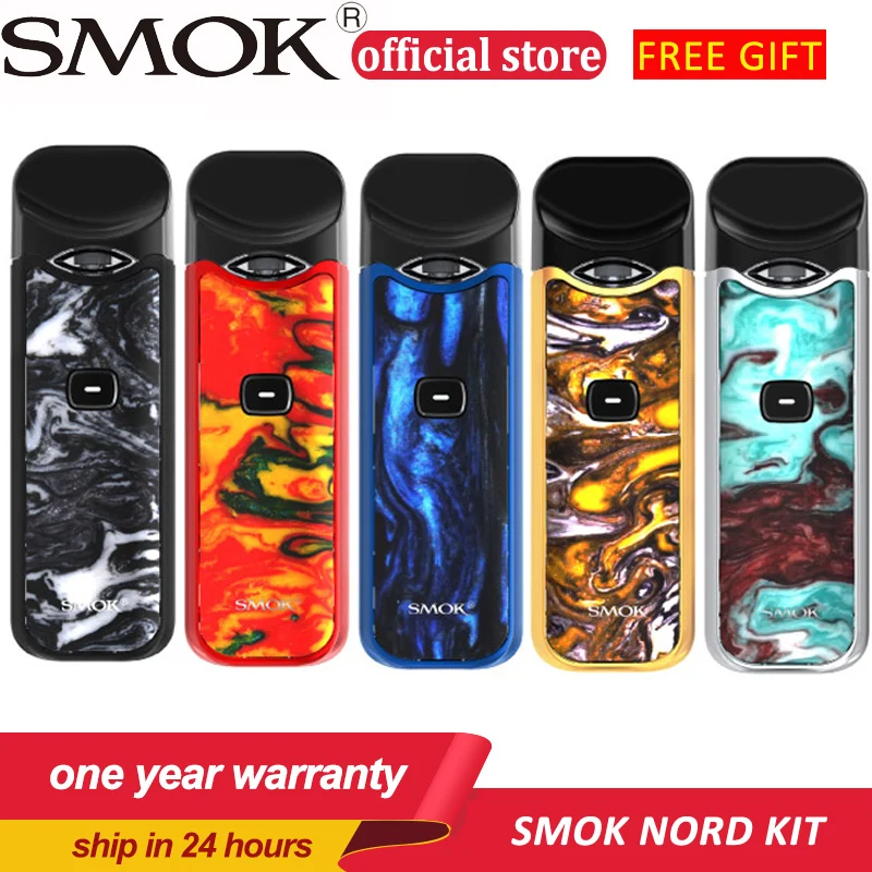 

Original SMOK NEW resin Nord kit Button-triggered Pod Anti-Leaking Mini Vape Pen with 1100mAh Battery Pods Coil Accessories