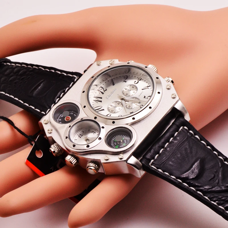 

Personality style and Peculiar trend Watch!Large dial 3 Colors Quartz & Leather Band Man Fashion Men casual Wristwatches HP1349