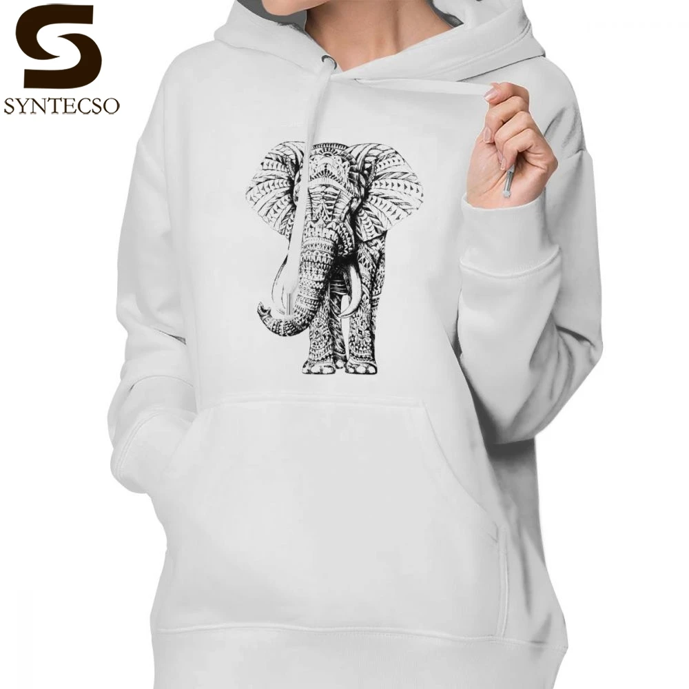 Elephant Hoodie Ornate Elephant Hoodies Printed Long sleeve Hoodies