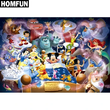 

HOMFUN Full Square/Round Drill 5D DIY Diamond Painting "Mouse Sleeping" Embroidery Cross Stitch 5D Home Decor Gift