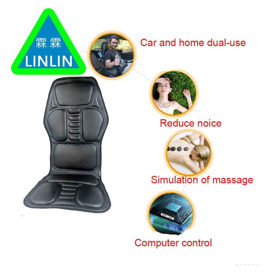  LINLIN Car Home Office Full-Body Back Neck Lumbar Electric Massage Chair Relaxation Pad Seat Heat V