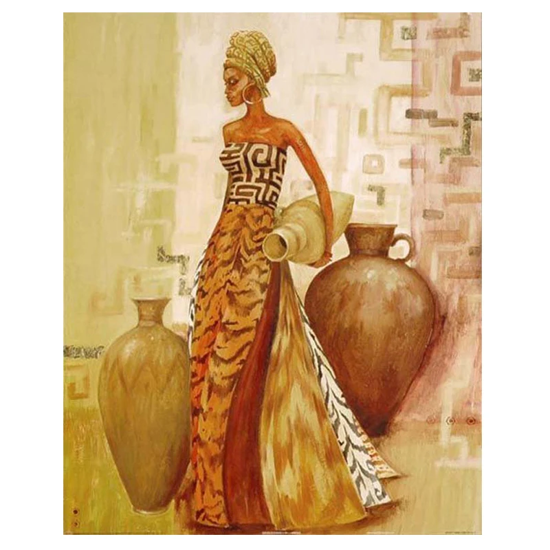 

Diamond Embroidery African Beauty Diamond Mosaic Full Square Rhinestones 5d Diy Diamond Painting Crystal Picture JS2258