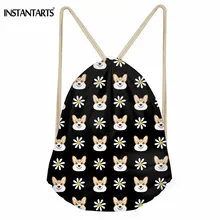 INSTANTARTS корги печатных ежедневно шнурок мешок милый маленький Строка Рюкзак для детей девочек мальчиков пляжные Cinch Sack обувь сумка для хранения