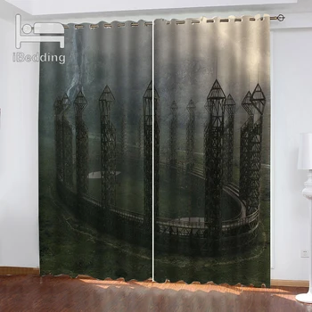 

1Set Fashion Living Room Curtain Waterproof Curtain POD Customized Photo Polyester Decor