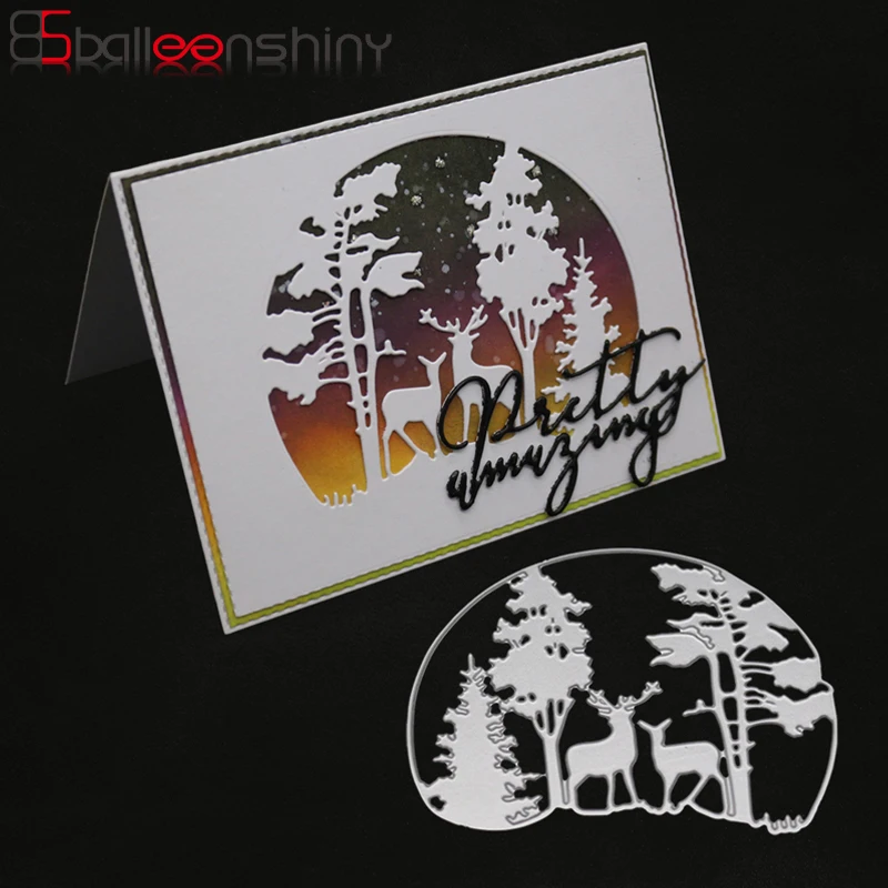  BalleenShiny Forest Deer Metal Cutting Die Stencil DIY Scrapbook Paper Cards Embossing Craft Invita - 33044505006