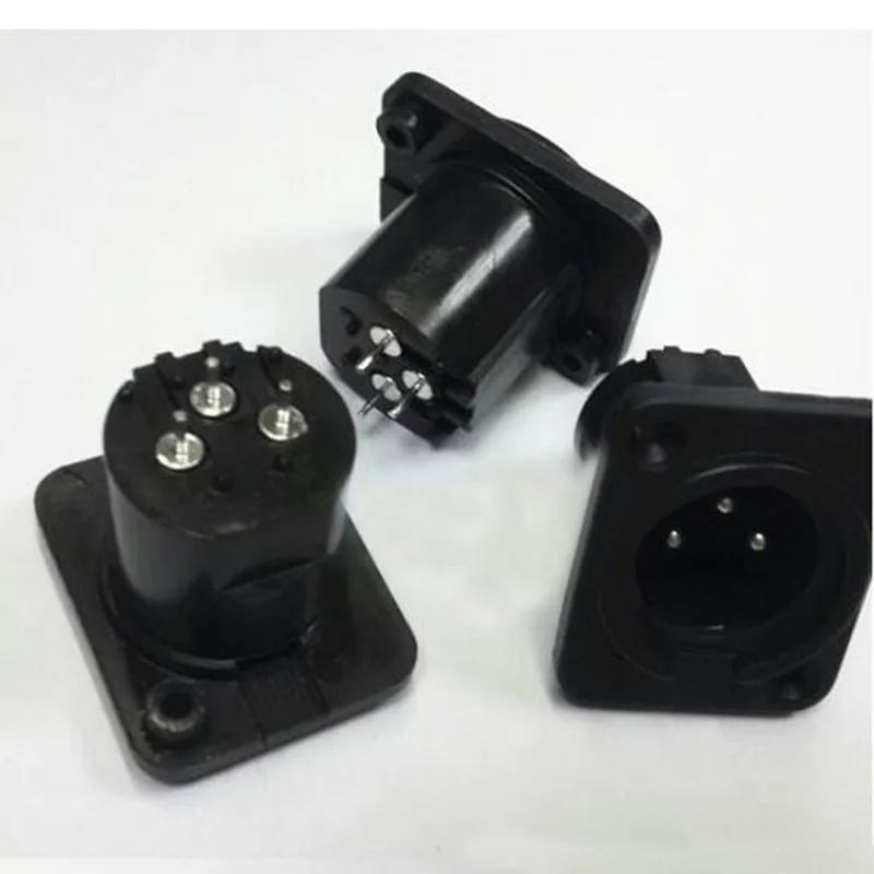 10pcs 3pin seat 3pin XLR Audio socket plastic microphone socket XLR