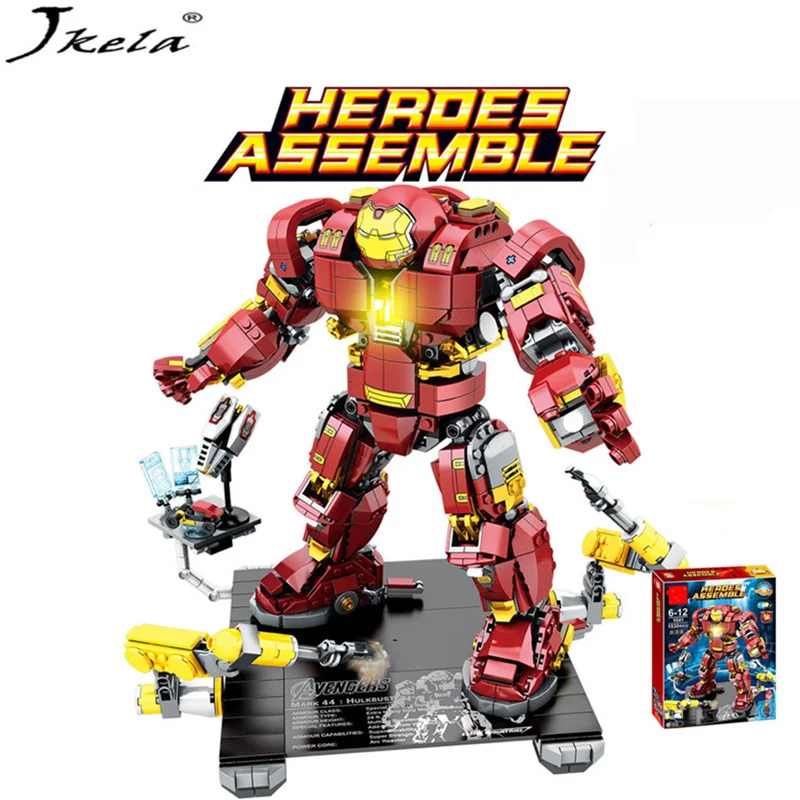 

Compatible with legoed Marveling Super Heroes Avengers Building Blocks Ultron Figures Iron Man Hulk Buster Bricks Toys