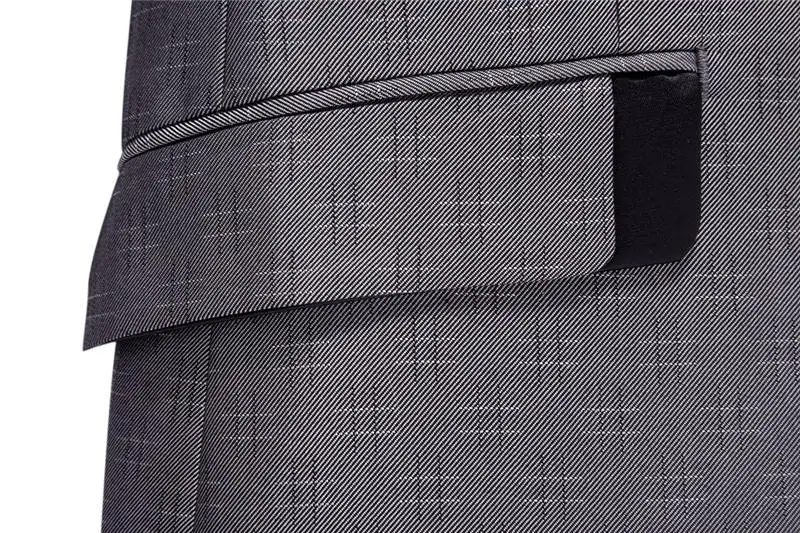 Серый комплект из 2 частей Британский Стиль Slim Fit грудь без карман Для мужчин костюм X0017
