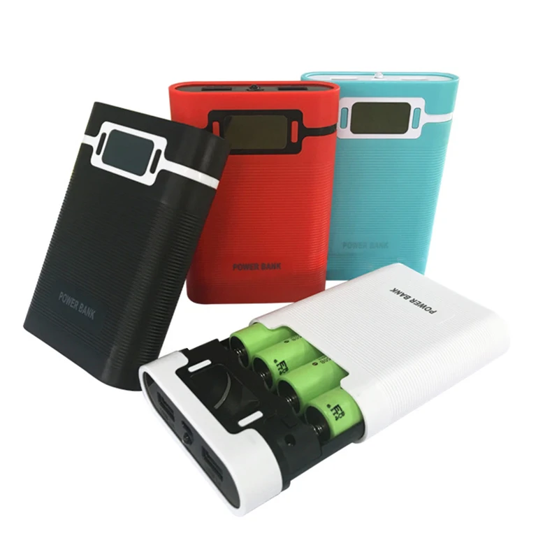 

5V Dual USB 4 x 18650 Power Bank Battery Box Mobile Phone Charger DIY Shell Case For iphone6 Plus S6 xiaomi Drop ship