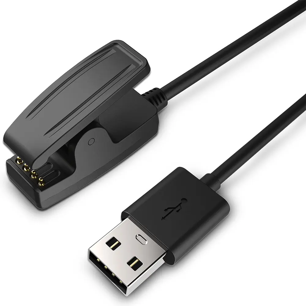 JKING 1 м зарядный кабель для Garmin Forerunner 735XT 235 230 630 подход S20 зажим синхронизации данных USB зарядное устройство Колыбель Замена - Цвет: Черный