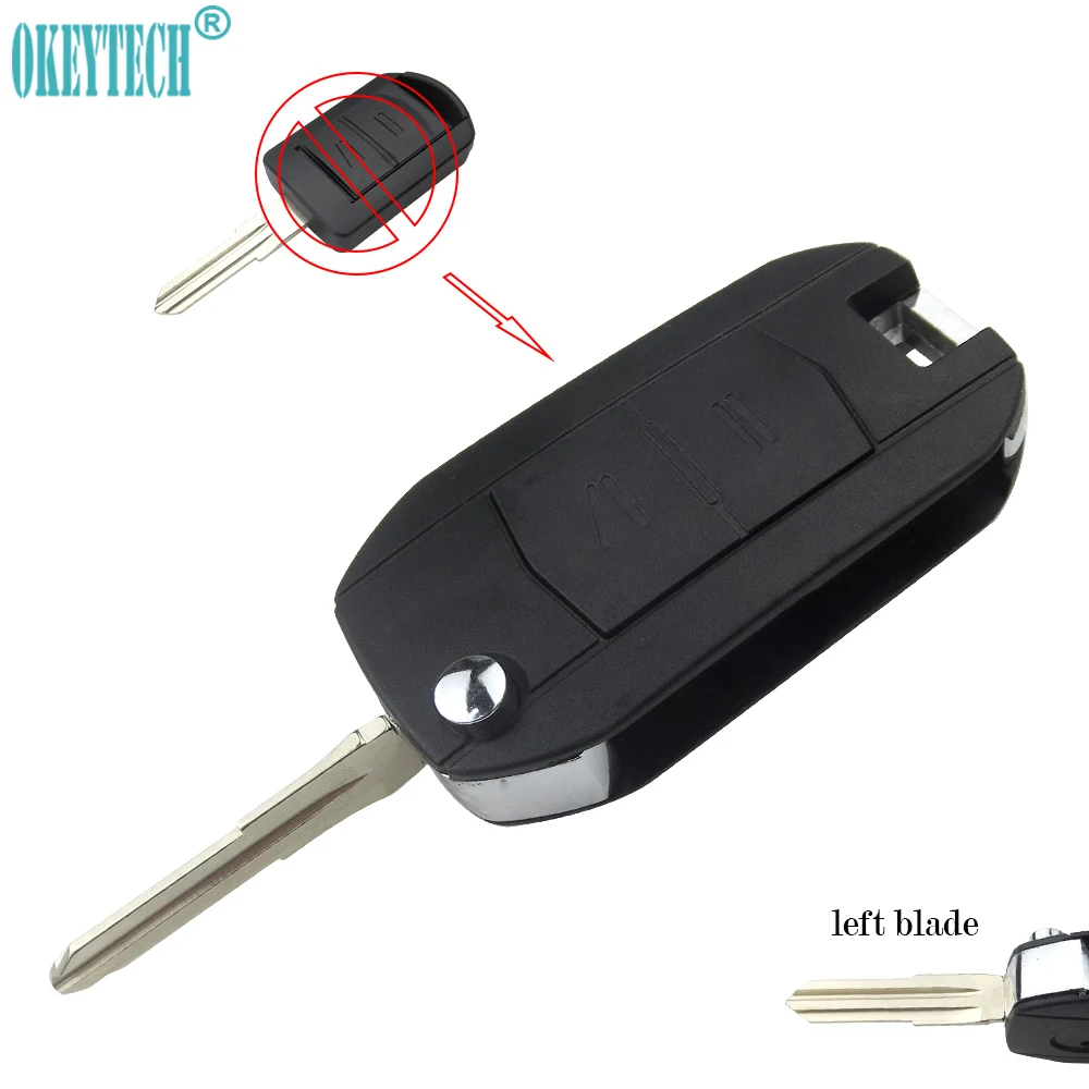 OkeyTech Flip Remote Car Key Shell For Opel Vauxhall Corsa Agila Case
