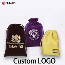 Изготовленный на заказ логотип Вельветовая сумка для драгоценностей, Золотой логотип горячего тиснения, Серебряный Логотип, бархатная сумка логотип на заказ