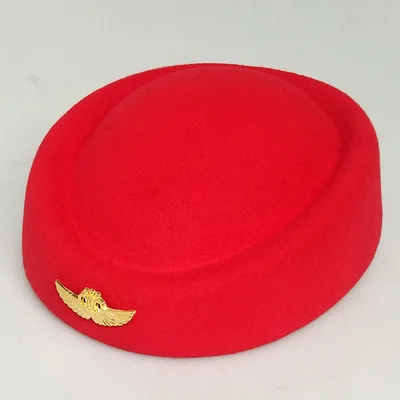 Авиакомпания капитан шляпа отель этикет женские шапки группа представление шерстяные шляпы женская форма купол snare барабан кепки - Цвет: Red Style 6