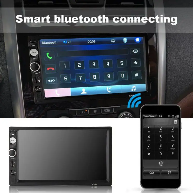  2 din Car Audio Stereo Radio 7010B Multimedia Player 7 pollici HD MP5 Display Digitale Dello Scherm