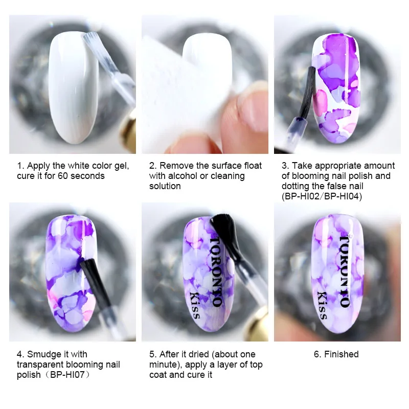 BORN PRETTY Цветущий лак для ногтей 6 мл градиентные акварельные чернила Nagellack синяя