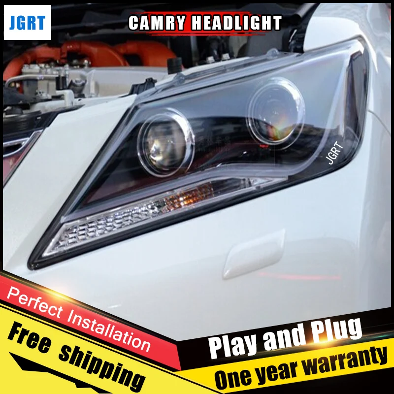2 шт. автомобильный стиль светодиодный фары для Toyota Camry 2012- для Camry Головной фонарь светодиодный DRL Объектив двойной луч H7 HID Xenon bi xenon объектив