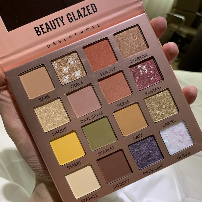 Палетка теней Beauty Glazed для макияжа глаз тени нюдовые блестящие ве палетка